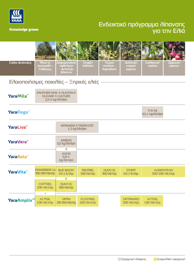 Πρόγραμμα Ελαιοποιήσιμες/Ξερικές Ελιές